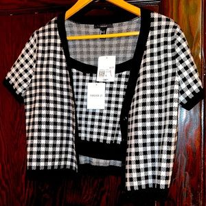Forever 21 Clueless Co-Ord Gingham Crop Sweater Set L $35
